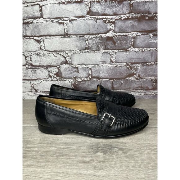 Cole Haan Black Leather Woven Weaves Buckle Loafers Dress Shoes Men 10.5M US/44 - Picture 12 of 16
